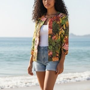 Chico’s | Tropical Print Blazer - Resort-Ready & Vibrant
